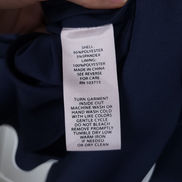 NWT Nanette Lepore 3/4 Sleeve Flounce Dress| Dark Navy - Picture 12 of 12